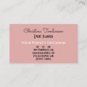 Carte De Visite Moderne professionnel d'or de rose de beauté rose (Dos)