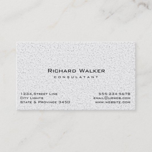 Carte De Visite Moderne Professionnel élégant Blanc simple (Devant)