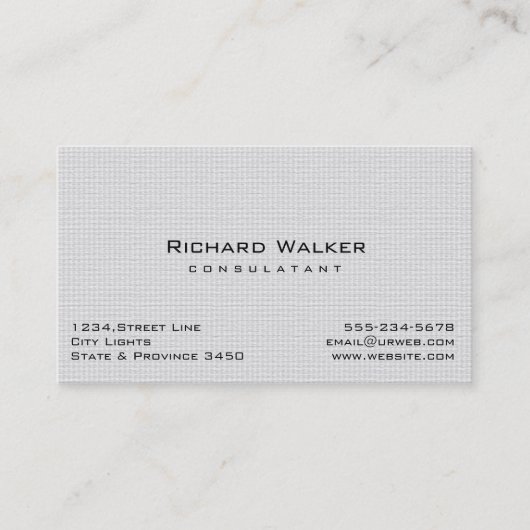 Carte De Visite Moderne Professionnel élégant Blanc simple (Devant)