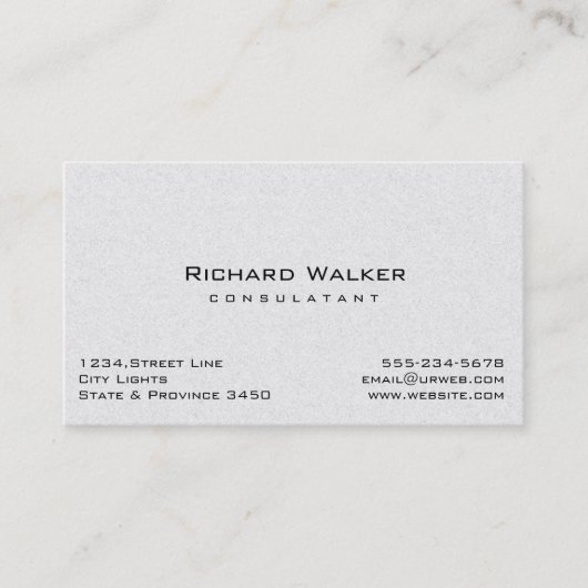 Carte De Visite Moderne Professionnel élégant Blanc simple (Devant)