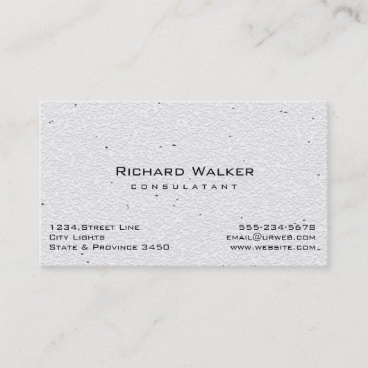 Carte De Visite Moderne Professionnel élégant Blanc simple (Devant)