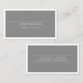 Carte De Visite Moderne Professionnel Élégant Blanc Simple Plain (Devant / Derrière)