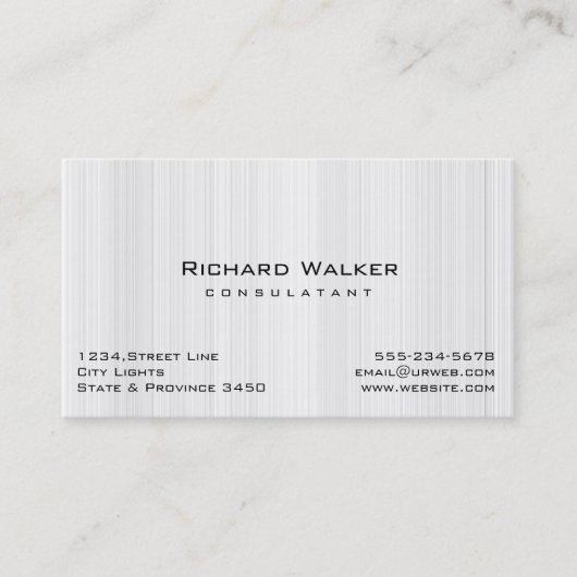 Carte De Visite Moderne Professionnel élégant Bois blanc clair (Devant)