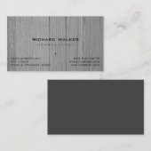 Carte De Visite Moderne Professionnel élégant Bois Noir Simple (Devant / Derrière)
