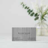 Carte De Visite Moderne Professionnel élégant Bois Noir Simple (Debout devant)