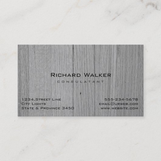 Carte De Visite Moderne Professionnel élégant Bois Noir Simple (Devant)