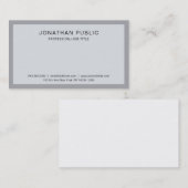 Carte De Visite Moderne professionnel élégant élégant gris blanc (Devant / Derrière)