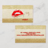 Carte De Visite Moderne Professionnel Élégant Glittère-Lips (Devant / Derrière)