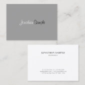 Carte De Visite Moderne Professionnel Élégant Gris Design simple (Devant / Derrière)
