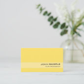 Carte De Visite Moderne Professionnel Élégant Jaune Design simple (Debout devant)