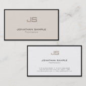 Carte De Visite Moderne professionnel élégant Monogram Plain tenda (Devant / Derrière)