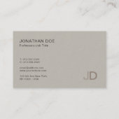 Carte De Visite Moderne professionnel élégant Monogramme Plain ten (Dos)