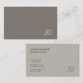 Carte De Visite Moderne professionnel élégant Monogramme Plain ten (Devant / Derrière)