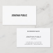 Carte De Visite Moderne professionnel élégant noir blanc simple (Devant / Derrière)