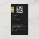 Carte De Visite Moderne professionnel élégant Noir Photo Code QR (Dos)