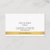 Carte De Visite Moderne professionnel élégant Or noir et blanc (Dos)