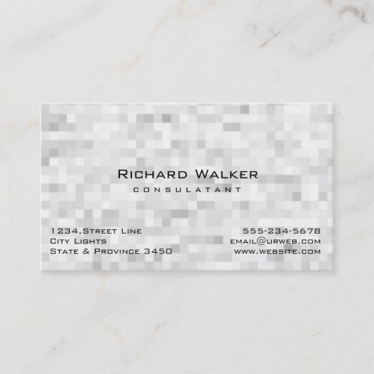 Carte De Visite Moderne Professionnel élégant Plain White Mosaic (Devant)