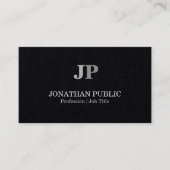 Carte De Visite Moderne professionnel élégant Premium Noir Luxe (Devant)