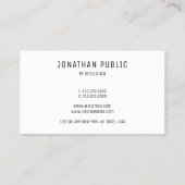 Carte De Visite Moderne Professionnel Élégant Simple Modèle (Dos)