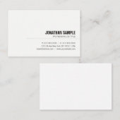 Carte De Visite Moderne Professionnel Élégant Simple Unique Plain (Devant / Derrière)
