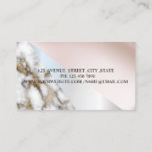 Carte De Visite Moderne Professionnel Géométrique, Marbre Or Blanc (Dos)