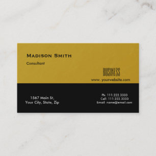 Carte De Visite Moderne professionnel Gold Metal Consultant