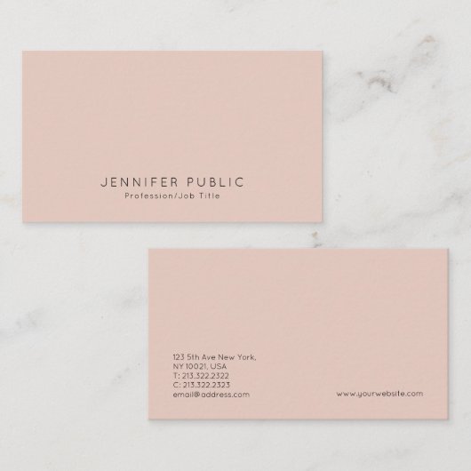 Carte De Visite Moderne Professionnel Gracieux Design Simple (Devant / Derrière)