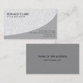 Carte De Visite Moderne Professionnel Gris Blanc clair simple (Devant / Derrière)
