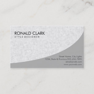 Carte De Visite Moderne Professionnel Gris Blanc clair simple