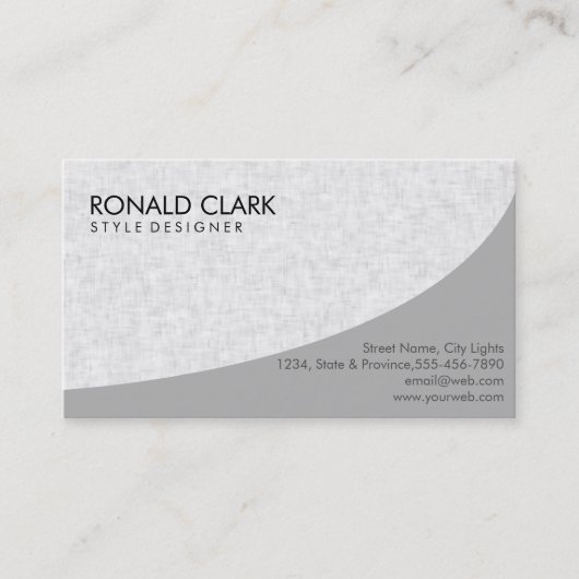 Carte De Visite Moderne Professionnel Gris Blanc clair simple (Devant)