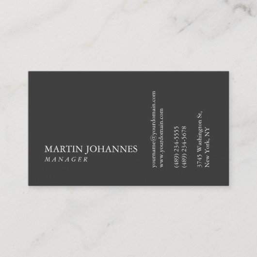 Carte de visite moderne professionnel gris clair (Devant)