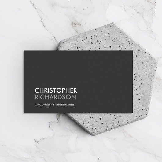 Carte De Visite MODERNE PROFESSIONNEL gris foncé