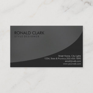 Carte De Visite Moderne Professionnel Gris Noir SimpleÉlégant