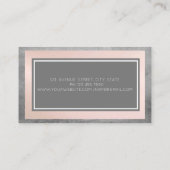 Carte De Visite Moderne Professionnel Gris, Rose, Cadre (Dos)