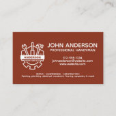 Carte De Visite Moderne Professionnel Handman Services Rouge (Devant)