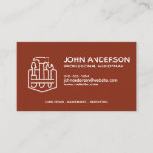 Carte De Visite Moderne Professionnel Handman Services Rouge (Devant)