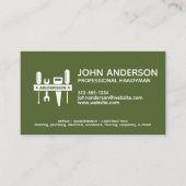 Carte De Visite Moderne Professionnel Handman Services Vert (Devant)