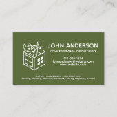 Carte De Visite Moderne Professionnel Handman Services Vert (Devant)