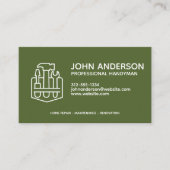 Carte De Visite Moderne Professionnel Handman Services Vert (Devant)