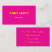 Carte De Visite Moderne Professionnel Hot Pink Orange tendance (Devant / Derrière)