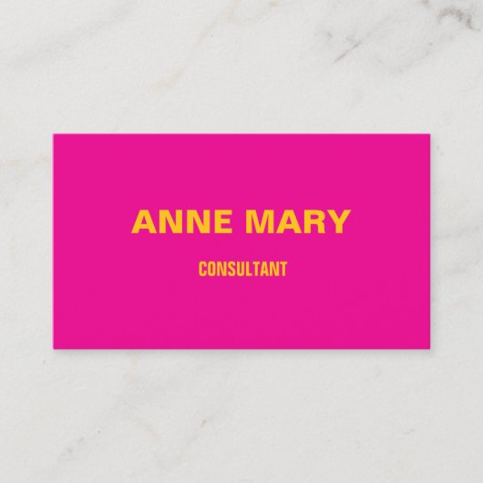 Carte De Visite Moderne Professionnel Hot Pink Orange tendance (Devant)