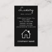 Carte De Visite Moderne Professionnel Immobilier Realer Ajouter un (Dos)