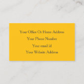 Carte De Visite Moderne professionnel Jaune Orange Hot rose tendan (Dos)