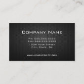 Carte De Visite Moderne Professionnel Métal Noir Texturé Simple (Dos)