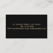 Carte De Visite Moderne Professionnel, Noir, Bandes Or Points (Dos)