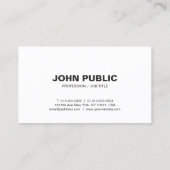 Carte De Visite Moderne Professionnel Noir Blanc Élégant Simple (Dos)