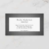 Carte De Visite Moderne Professionnel Noir et Blanc (Dos)