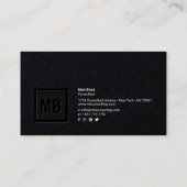 Carte De Visite Moderne professionnel noir kraft simple élégant (Dos)
