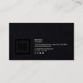 Carte De Visite Moderne professionnel noir kraft simple élégant (Dos)