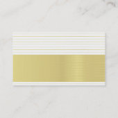 Carte De Visite Moderne Professionnel Noir Or rayé Luxe Chic (Dos)